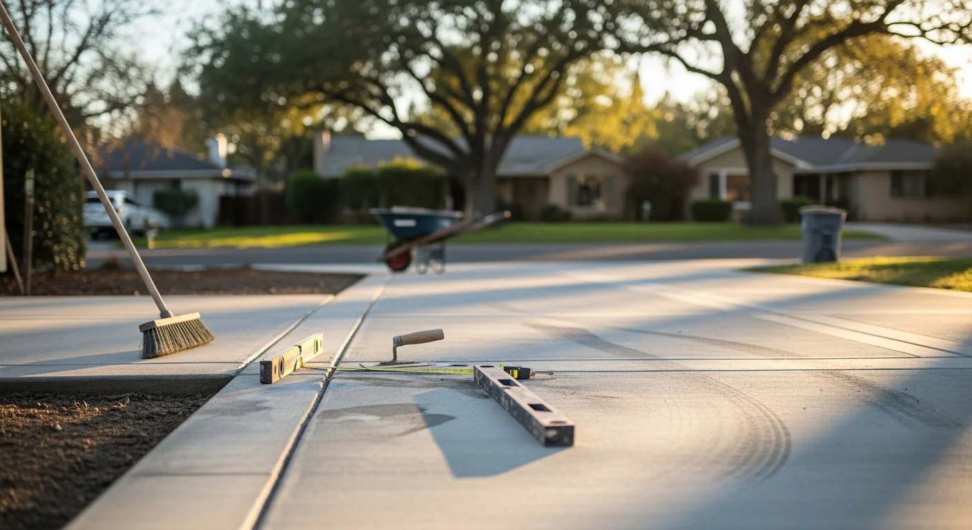 Concrete driveway installation in Sacramento